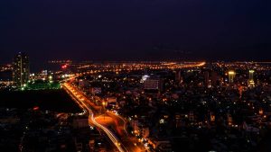 Toàn cảnh thành phố về đêm từ tầng 26, khách sạn Mường Thanh Đà Nẵng